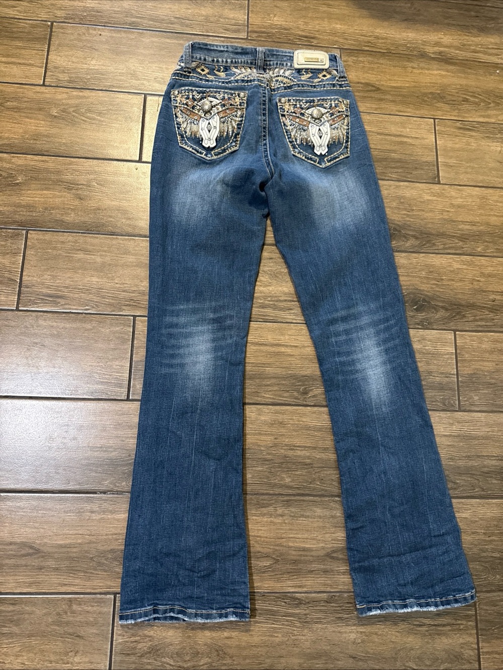 Sexy Couture Women's Blue Rhinestone Embellished Jeans Size 7